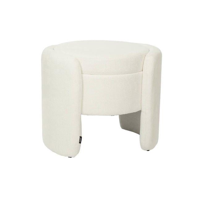 Tabouret coffre contemporain tissu KALO Couleur blanc <span itemprop=