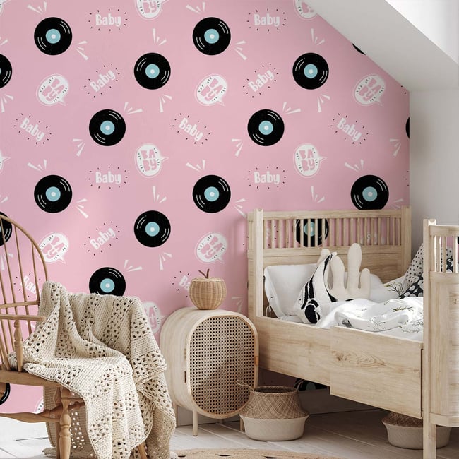 Papier peint disque bébé Couleur intissé <span itemprop=