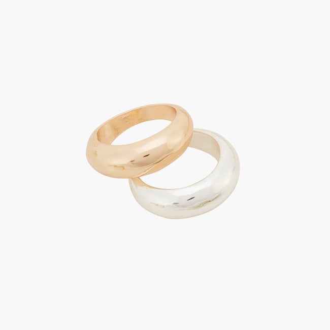 Set de 2 bagues doré et argenté argenté <span itemprop=