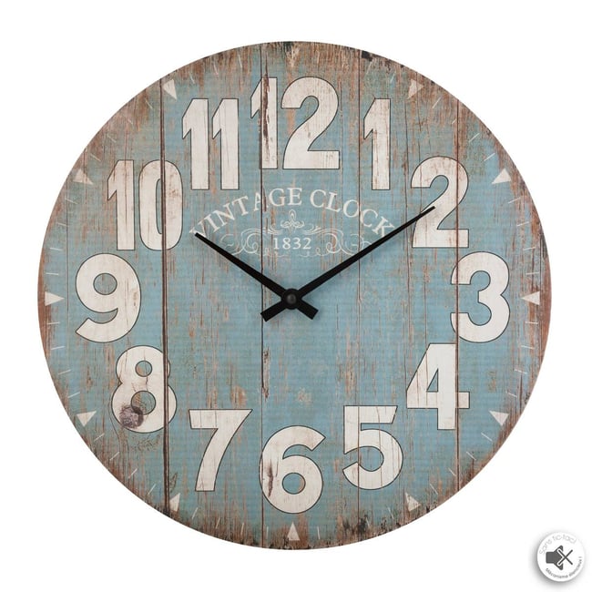 Horloge en bois ALEX Couleur bleu <span itemprop=