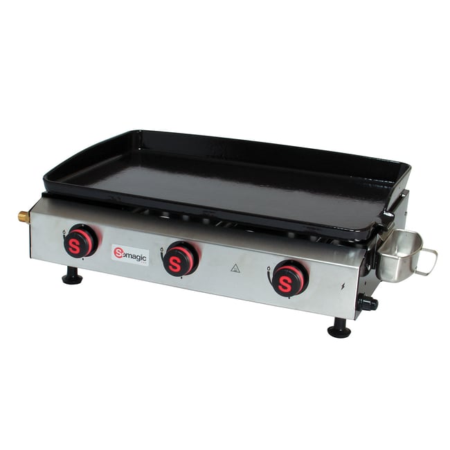 Plancha à gaz pour extérieur noir <span itemprop=
