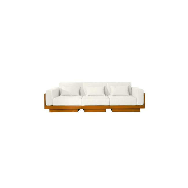 Canapé 3 places en bouclette outdoor Iroko, Georges Le Confortable - GABRIELLE PARIS