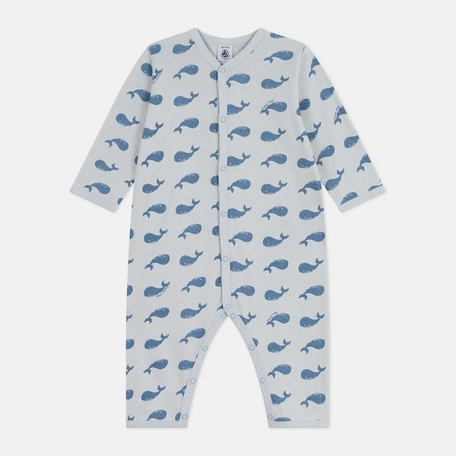 Baby-Pyjama aus Baumwolle, fussfrei, mit Wal-Motiv - PETIT BATEAU
