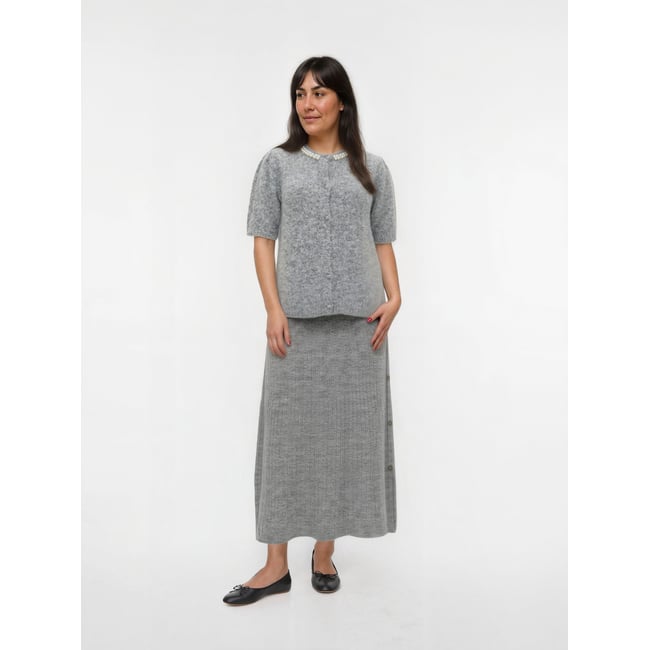 Jupe En Maille grise - light grey melange <span itemprop=