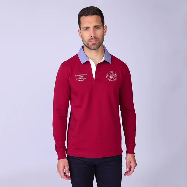 Polo Rugby avec blason rouge <span itemprop=
