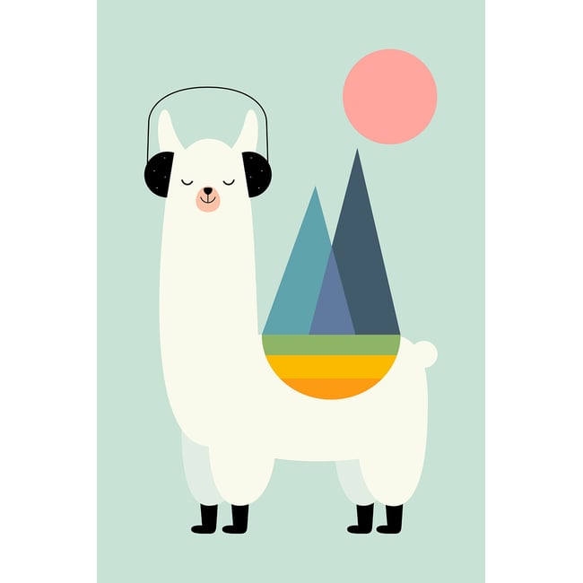 Tableau alpaga music Couleur toile imprimée <span itemprop=