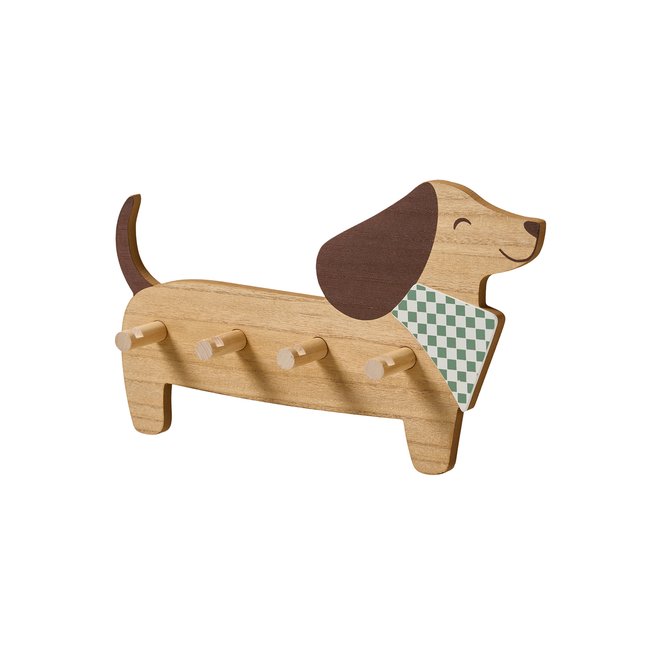 Patère Teckel Couleur bois <span itemprop=