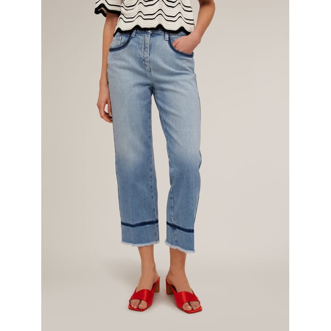 Jean raccourci bleu clair light - blue <span itemprop=
