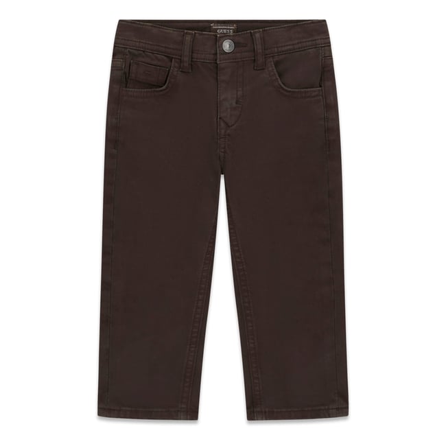 Pantalon Regular En Sateen marron <span itemprop=