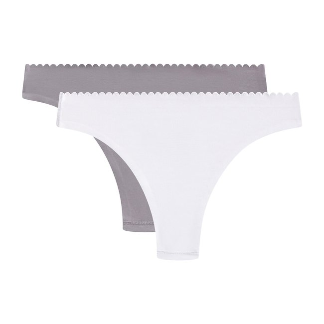 Lote de 2 cuecas cavadas, Body Touch Micro branco + cinzento <span itemprop=