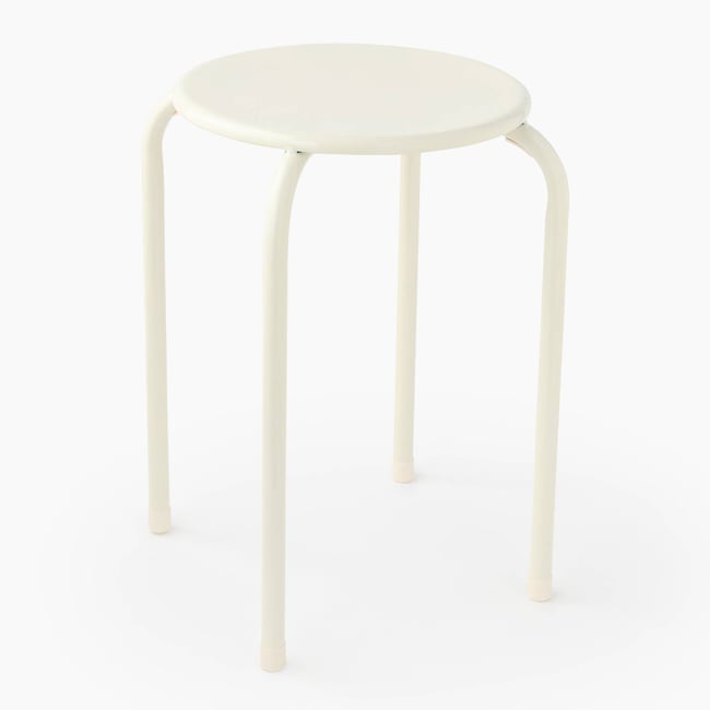 Tabouret empilable, 30xH45 cm, en métal Couleur off white <span itemprop=