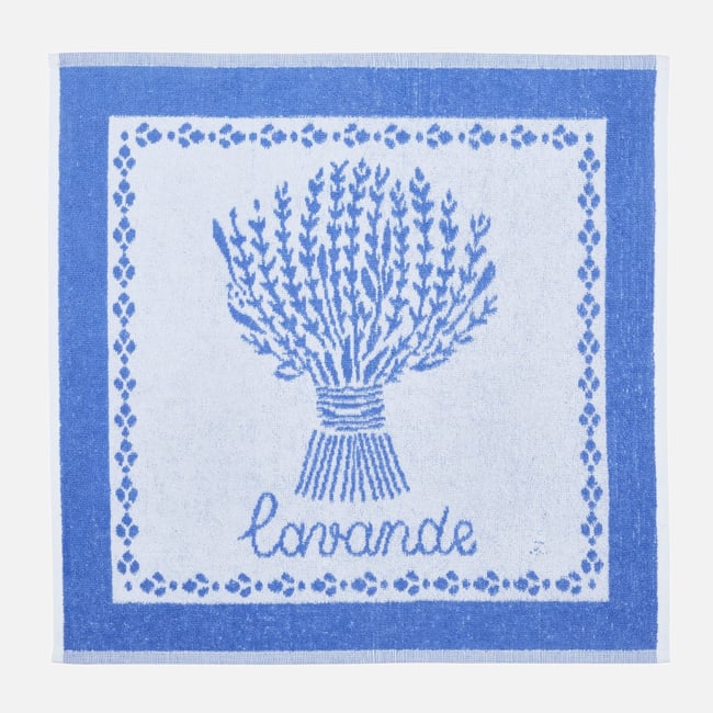 Essuie-mains éponge jacquard LAVANDE LAVANDE bleu <span itemprop=