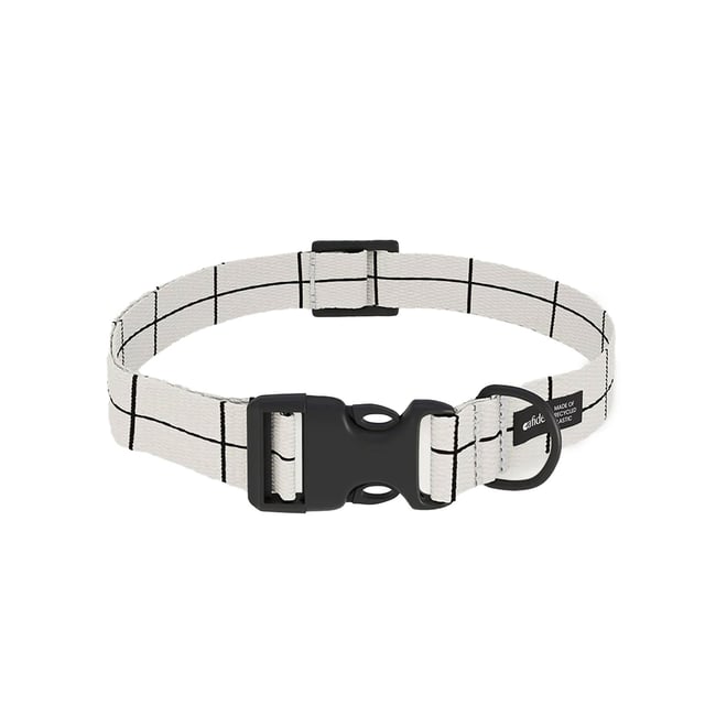 Collier PET recyclé linéaire design, JUNO beige <span itemprop=