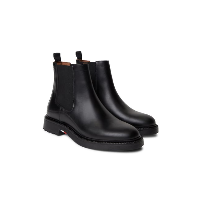 Botines chelsea de piel negro <span itemprop=