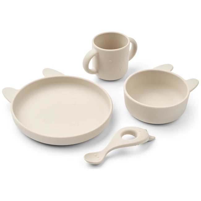 Coffret repas en silicone Vivi beige <span itemprop=