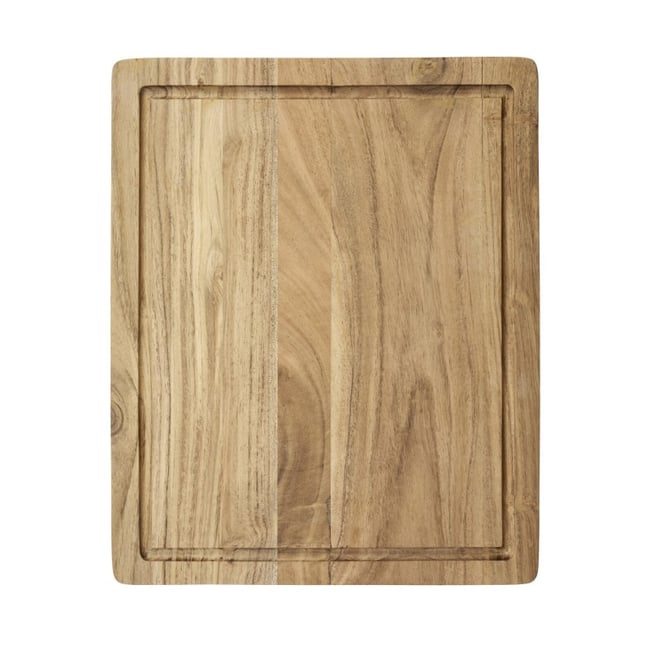 Planche à découper rigole bois acacia bois clair <span itemprop=