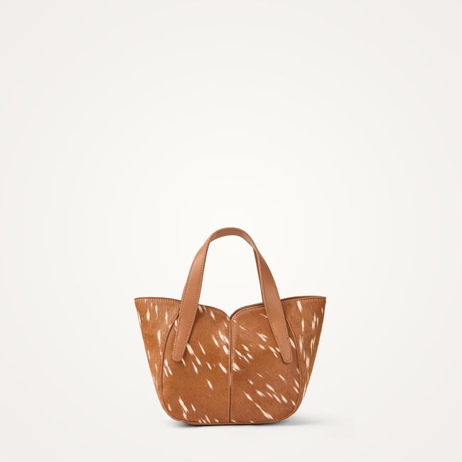 Sac à main avec anses et bandoulière Mini ALTAÏ camel <span itemprop=