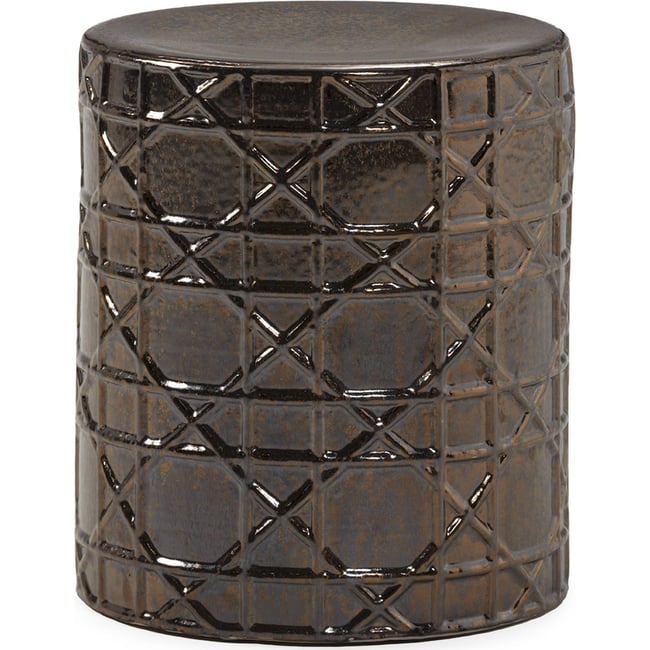Tabouret céramique esprit graphique Couleur doré <span itemprop=
