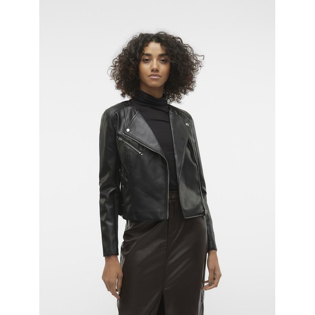 Veste en cuir véritable Naf Naf taille 38, comme neuf