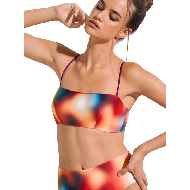 Haut maillot de bain bandeau sans armatures Olympia multicolore <span itemprop=