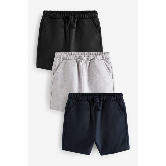 Shorts avec poches confortables, lot de 3 noir/gris <span itemprop=