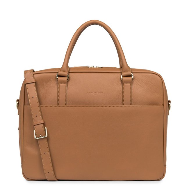 Mademoiselle Business Leather Satchel, camel, LANCASTER
