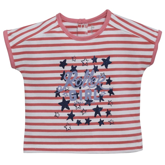 T-shirt raye rose blanc <span itemprop=
