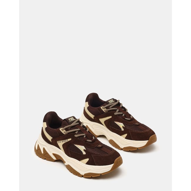 Sapatilhas multimatérias, AMPLE castanho/dourado <span itemprop=
