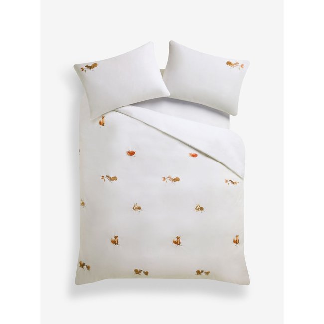 Parure de lit en coton motif forêt d’automne naturel <span itemprop=