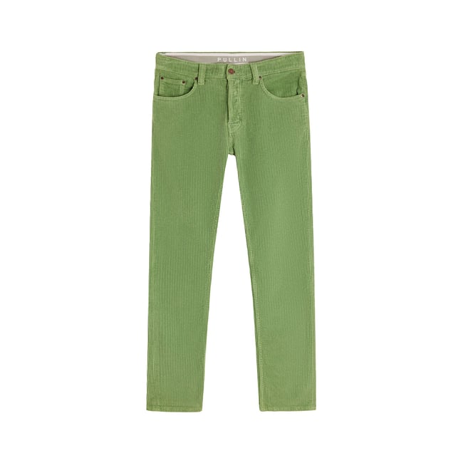 PANTALON REGULAR VELOURS SHADE vert <span itemprop=