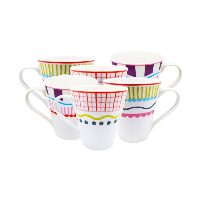 Lot de 6 mugs, RELAX SUNSET Couleur multicolore <span itemprop=