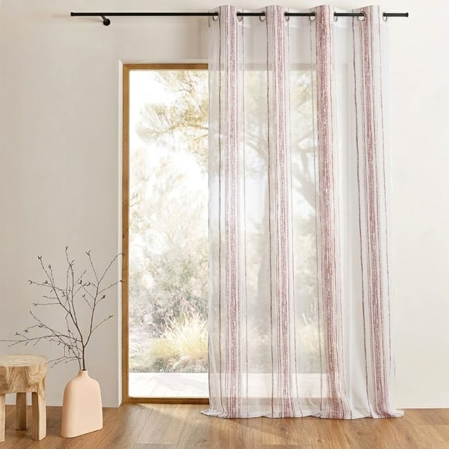Voilage en jacquard à fines rayures verticales - HOME MAISON