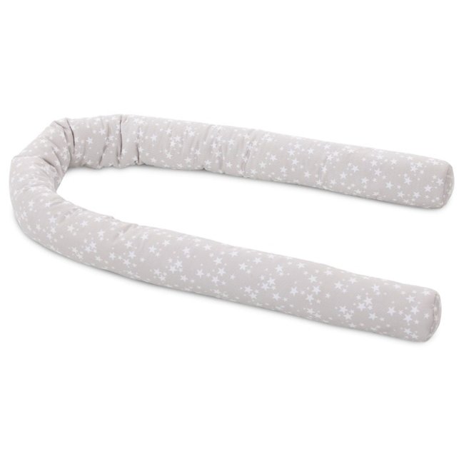 Tour de lit traversin pour Cododo  180 x 9 étoiles gris étoiles blanches <span itemprop=