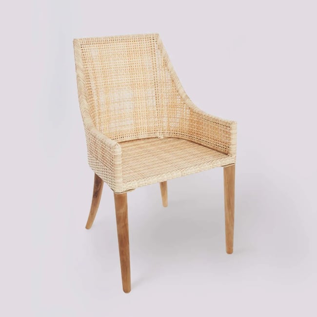 Fauteuil de table tressé en résine SAO PAULO imiation rotin <span itemprop=