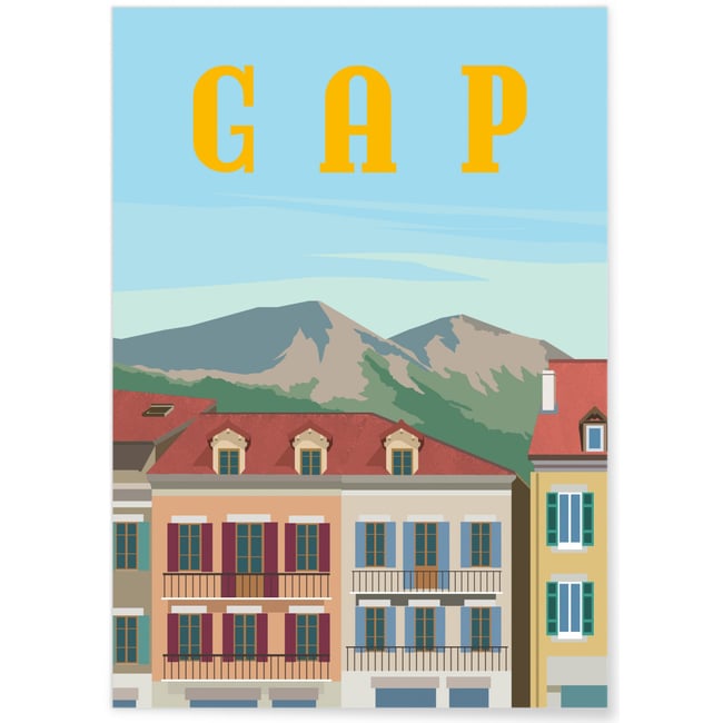 Affiche ville Gap Couleur blanc <span itemprop=
