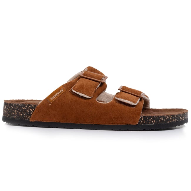 Chaussons Mules ouvertes brun <span itemprop=