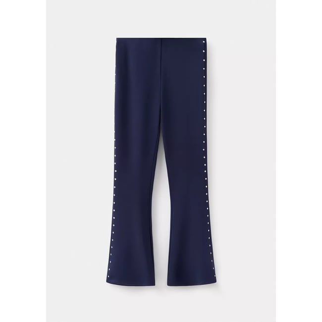 Legging flare à clous bleu marine <span itemprop=