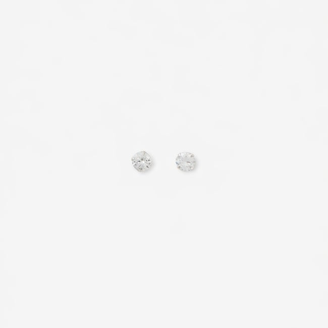 Puces d'oreilles zircon 6 mm - argent 925 v019844 <span itemprop=