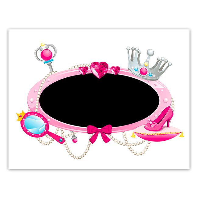 Sticker enfant ardoise Princesse - 70 x 50 cm Couleur rose <span itemprop=