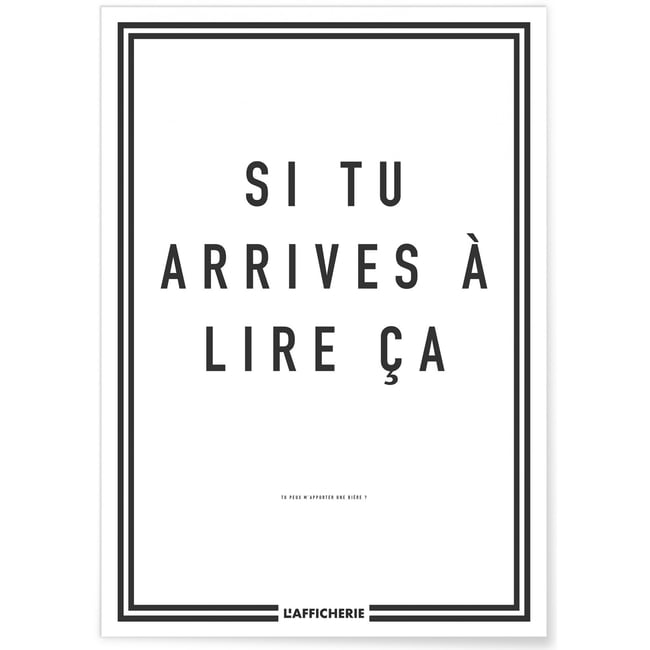 Affiche 'si tu arrives' Couleur blanc <span itemprop=