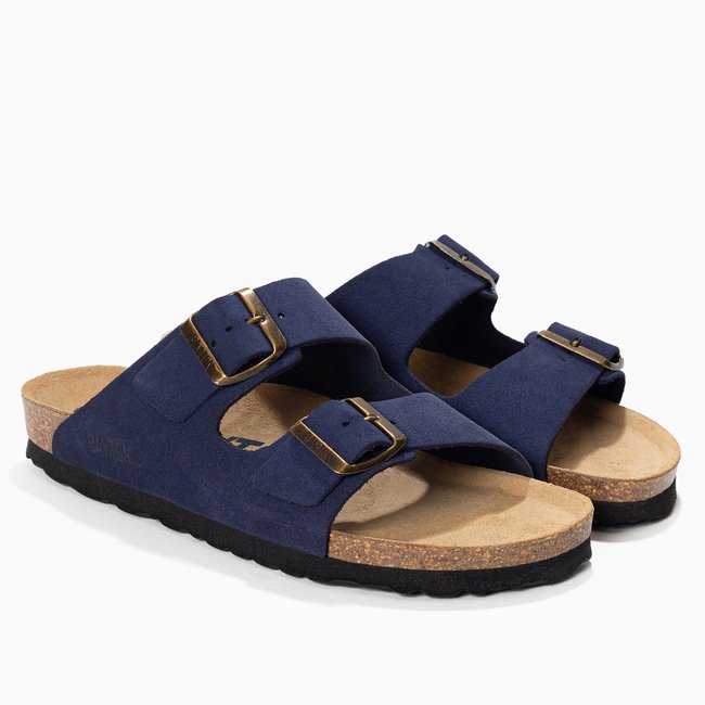 Sandales en cuir suédé ATLAS pour femme bleu fonce <span itemprop=