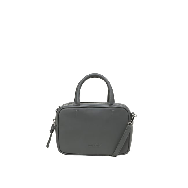 Sac à bandoulière small en cuir de vache noble gris foncé <span itemprop=
