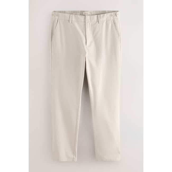 Pantalon chino en coton mélangé supima blanc écru <span itemprop=