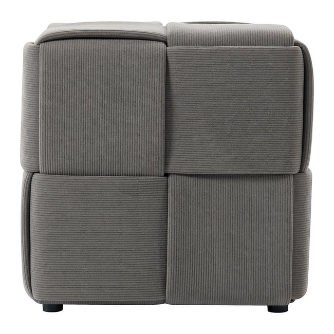 Pouf velours côtelé gris - ZAGO