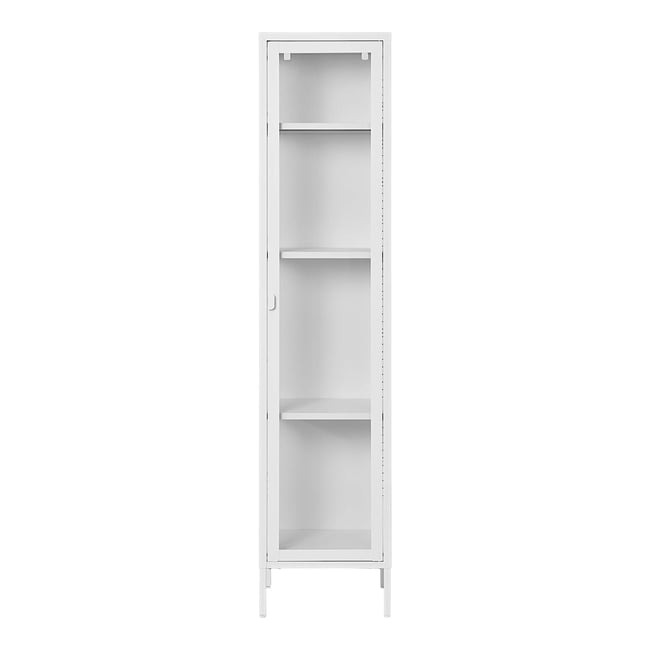 Colonne de rangement 4 niches avec porte vitrée ODENSE Couleur blanc <span itemprop=
