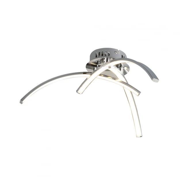 Plafonnier LED 3 bras chromés - OVA Couleur v019844 <span itemprop=