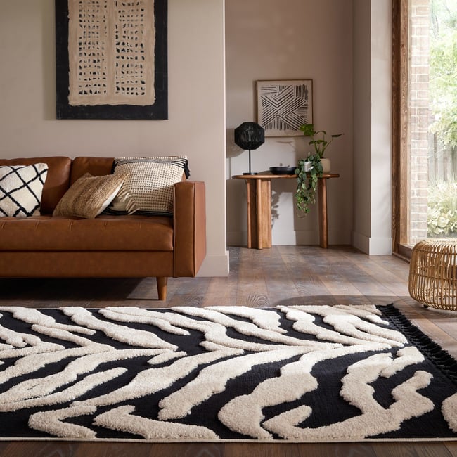 Tapis moderne ESRA ZEBRA Couleur monochrome <span itemprop=