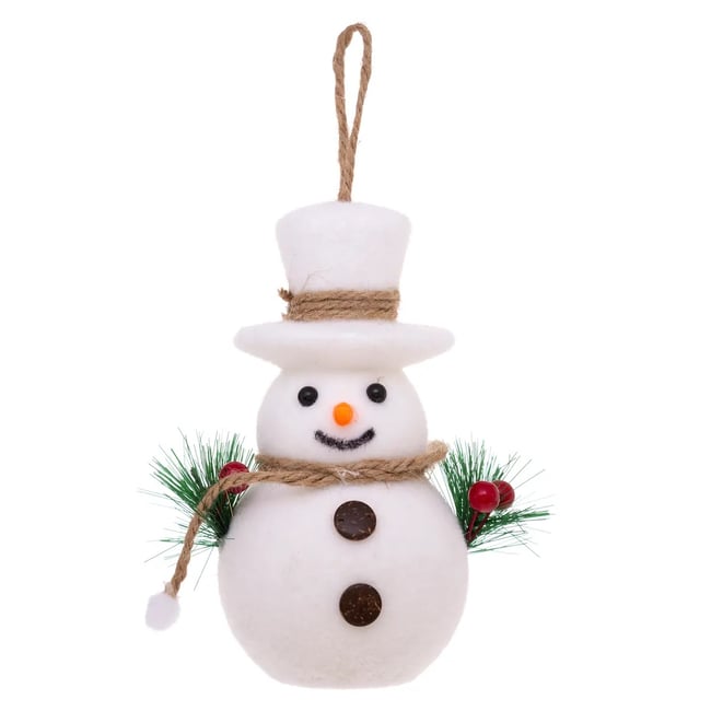 Bonhomme de neige boule de sapin de noel Couleur blanc <span itemprop=