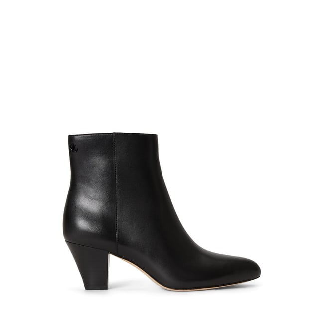 Emersyn Heeled Leather Ankle Boots, black, LAUREN RALPH LAUREN