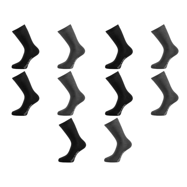Lot De 10 Chaussettes Coton Peigné noir/gris foncé <span itemprop=